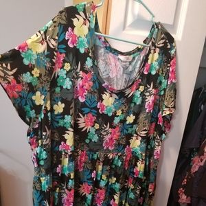 Black floral shirt